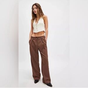 Free People Tyler Menswear Pinstripe Trousers NWOT